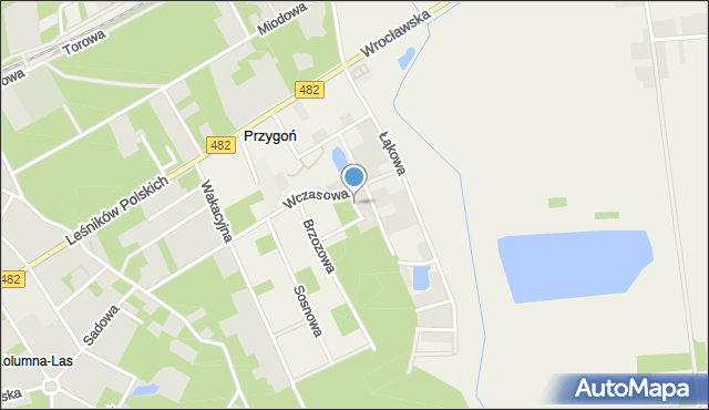 Przygoń, Krótka, mapa Przygoń