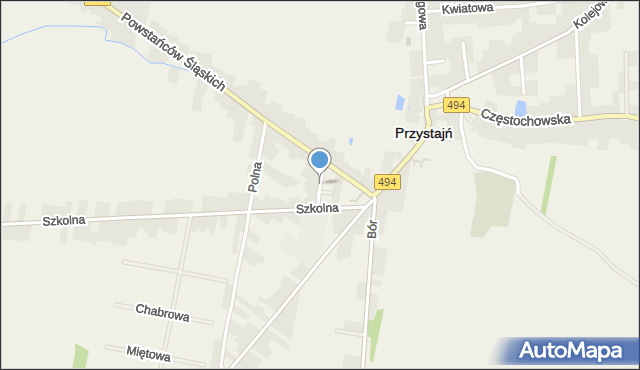 Przystajń, Krótka, mapa Przystajń