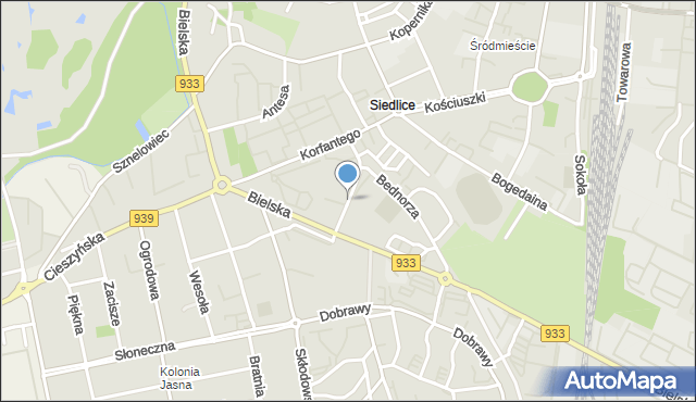 Pszczyna, Króla Władysława Jagiełły, mapa Pszczyny