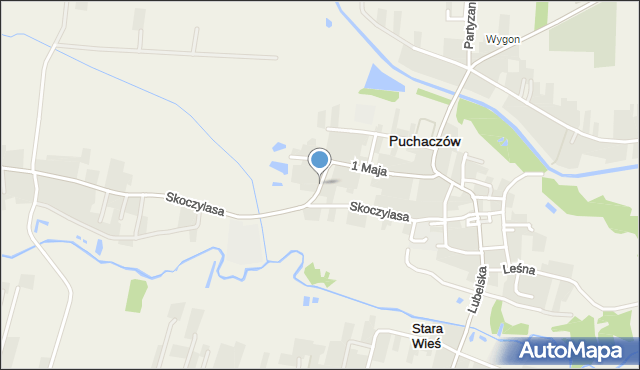 Puchaczów powiat łęczyński, Krzychowca Marcelego, mapa Puchaczów powiat łęczyński