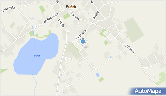 Puńsk, Króla Zygmunta III Wazy, mapa Puńsk