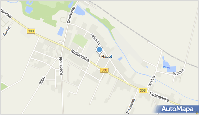 Racot, Kręta, mapa Racot