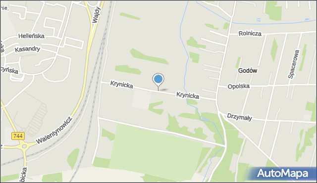 Radom, Krynicka, mapa Radomia