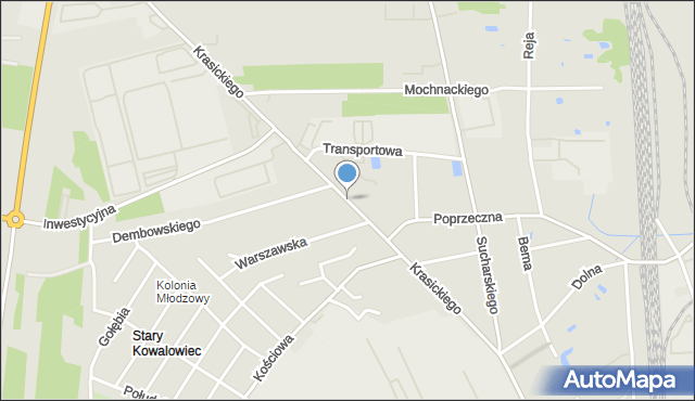 Radomsko, Krasickiego Ignacego, bp., mapa Radomsko
