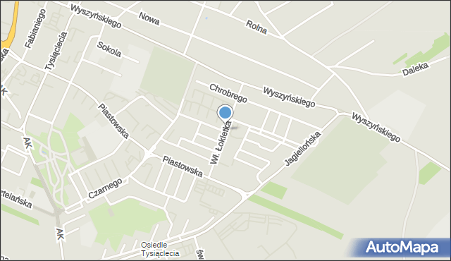Radomsko, Króla Władysława Łokietka, mapa Radomsko