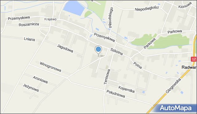 Radwanice powiat polkowicki, Krótka, mapa Radwanice powiat polkowicki