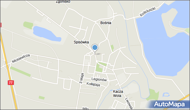 Radymno, Króla Jana III Sobieskiego, mapa Radymno