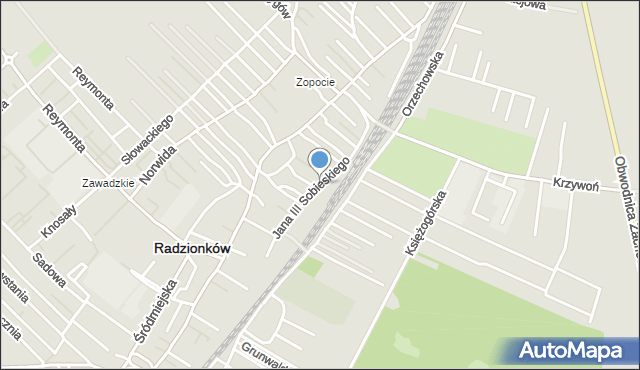 Radzionków, Króla Jana III Sobieskiego, mapa Radzionków