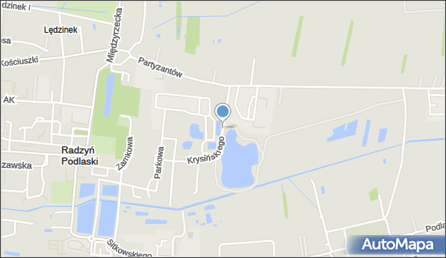 Radzyń Podlaski, Krysińskiego Karola, mapa Radzyń Podlaski