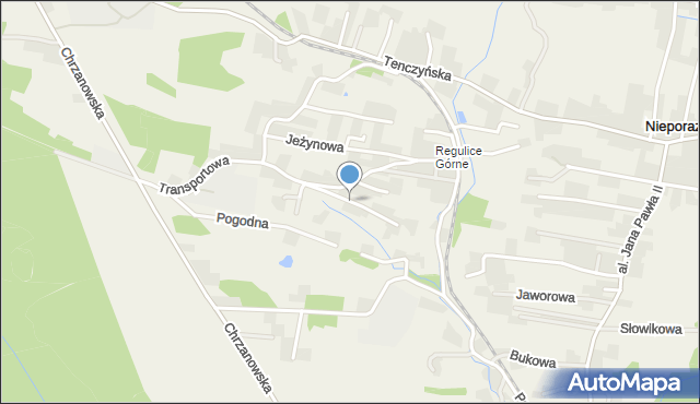 Regulice gmina Alwernia, Króla Władysława Łokietka, mapa Regulice gmina Alwernia