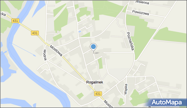 Rogalinek, Kręta, mapa Rogalinek