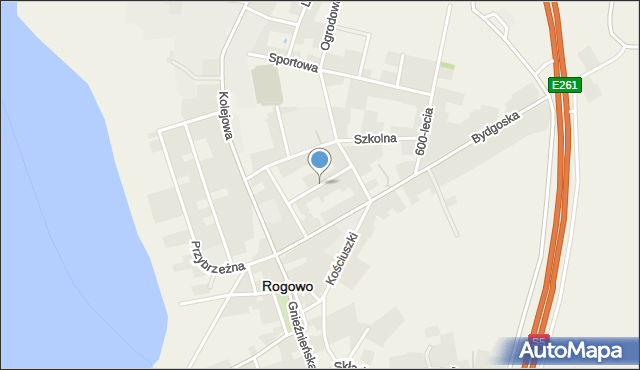 Rogowo powiat żniński, Krótka, mapa Rogowo powiat żniński