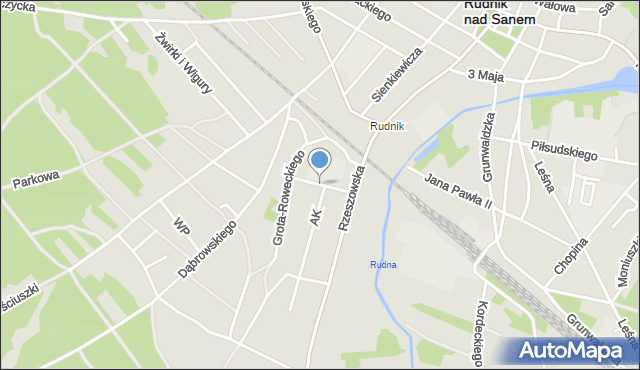 Rudnik nad Sanem, Króla Zygmunta Augusta, mapa Rudnik nad Sanem