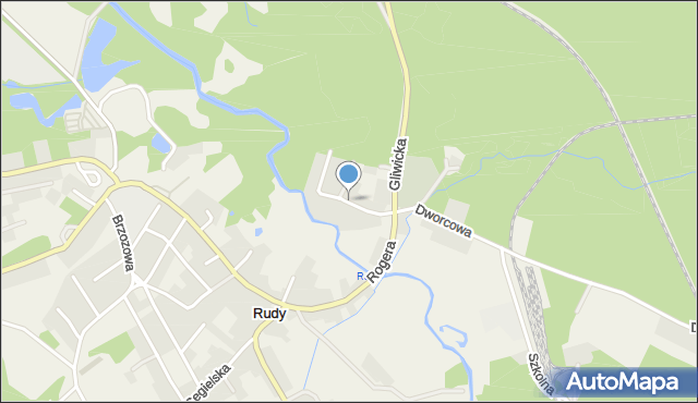 Rudy gmina Kuźnia Raciborska, Krótka, mapa Rudy gmina Kuźnia Raciborska