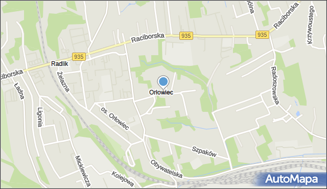 Rydułtowy, Króla Władysława Łokietka, mapa Rydułtowy