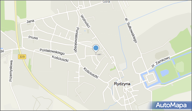 Rydzyna powiat leszczyński, Króla Bolesława Chrobrego, mapa Rydzyna powiat leszczyński