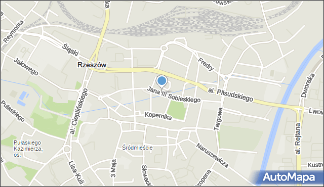 Rzeszów, Króla Jana III Sobieskiego, mapa Rzeszów
