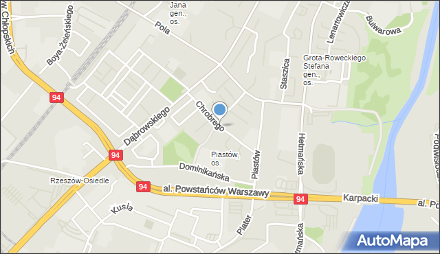 Rzeszów, Króla Bolesława Chrobrego, mapa Rzeszów