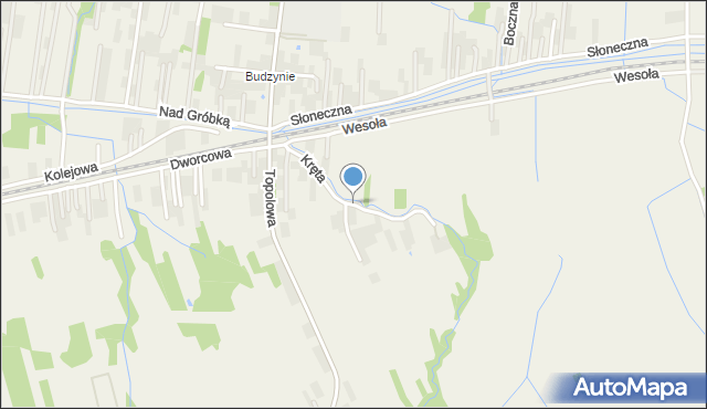 Rzezawa, Kręta, mapa Rzezawa