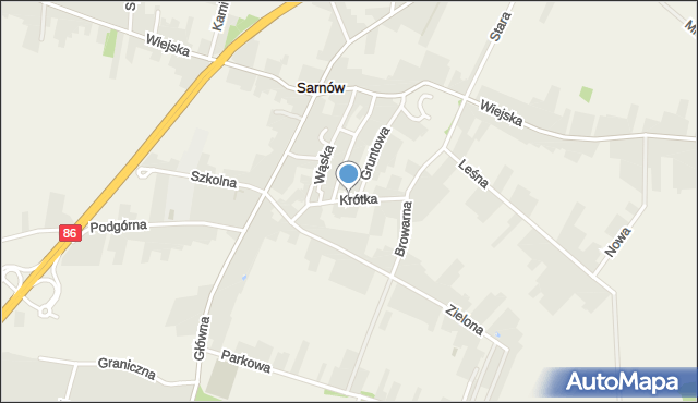 Sarnów gmina Psary, Krótka, mapa Sarnów gmina Psary