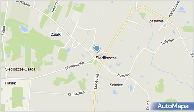 Siedliszcze powiat chełmski, Krótka, mapa Siedliszcze powiat chełmski