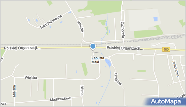 Sieradz, Kręta, mapa Sieradz