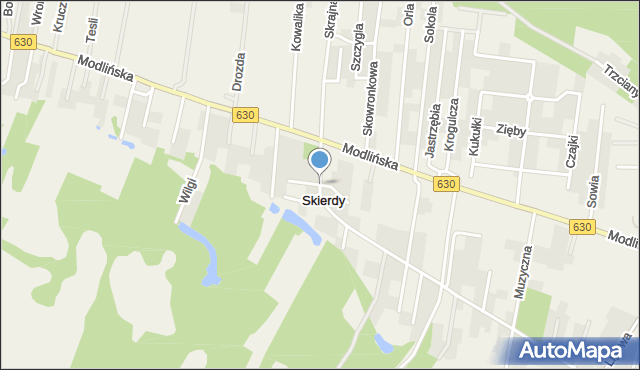 Skierdy, Krzywa, mapa Skierdy