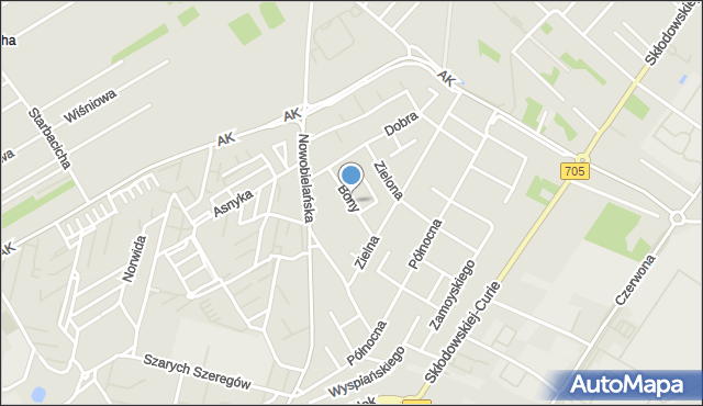 Skierniewice, Królowej Bony, mapa Skierniewic