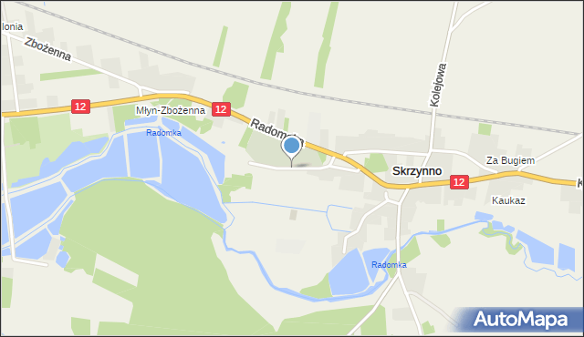 Skrzynno gmina Wieniawa, Króla Władysława Łokietka, mapa Skrzynno gmina Wieniawa