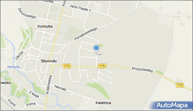 Słomniki, Krasińskiego Zygmunta, mapa Słomniki