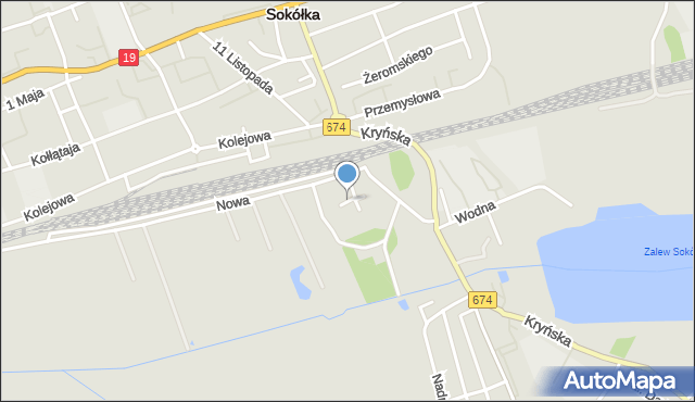 Sokółka, Krecia, mapa Sokółka
