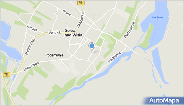 Solec nad Wisłą, Krakowska, mapa Solec nad Wisłą