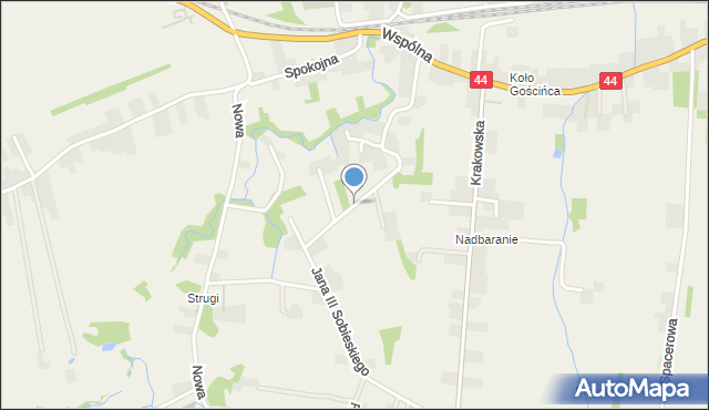Sosnowice gmina Brzeźnica, Króla Jana III Sobieskiego, mapa Sosnowice gmina Brzeźnica