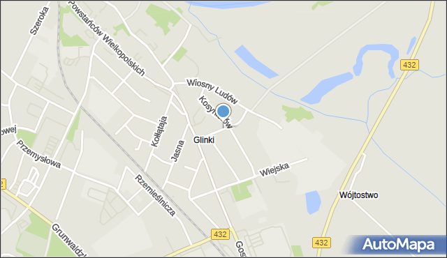 Śrem, Krótka, mapa Śrem