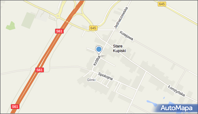 Stare Kupiski, Krótka, mapa Stare Kupiski