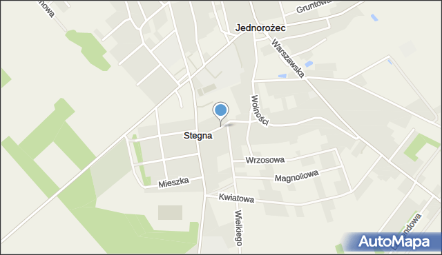 Stegna gmina Jednorożec, Krótka, mapa Stegna gmina Jednorożec