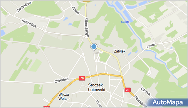 Stoczek Łukowski, Krótka, mapa Stoczek Łukowski