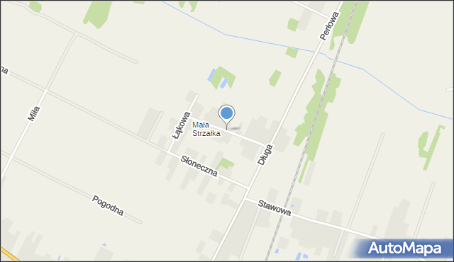 Strzała gmina Siedlce, Krótka, mapa Strzała gmina Siedlce