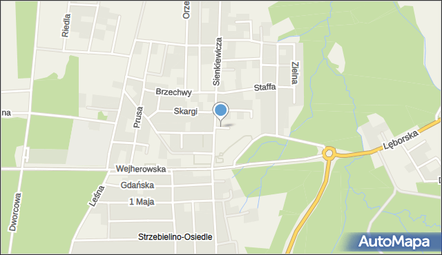 Strzebielino, Krótka, mapa Strzebielino