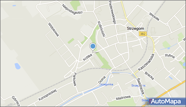 Strzegom powiat świdnicki, Krótka, mapa Strzegom powiat świdnicki