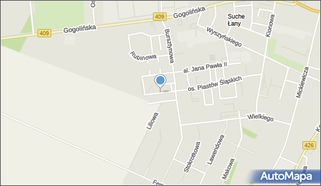 Strzelce Opolskie, Króla Władysława Łokietka, mapa Strzelce Opolskie