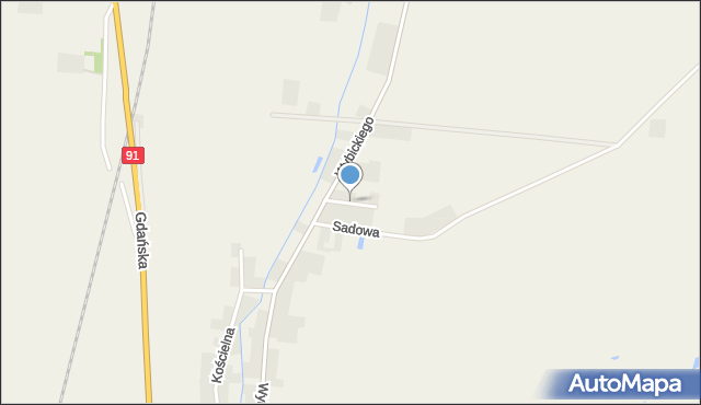 Subkowy, Krótka, mapa Subkowy