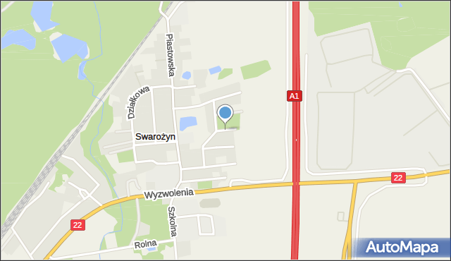 Swarożyn, Krótka, mapa Swarożyn