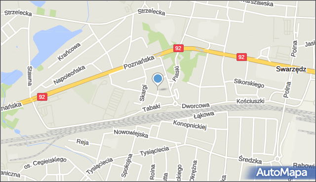 Swarzędz, Kręta, mapa Swarzędz