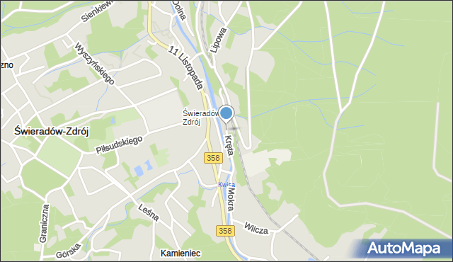 Świeradów-Zdrój, Kręta, mapa Świeradów-Zdrój