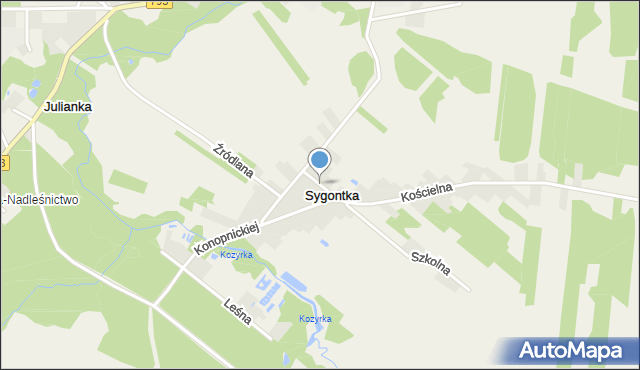 Sygontka, Krótka, mapa Sygontka