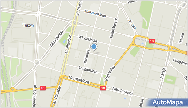 Szczecin, Króla Władysława Jagiełły, mapa Szczecina