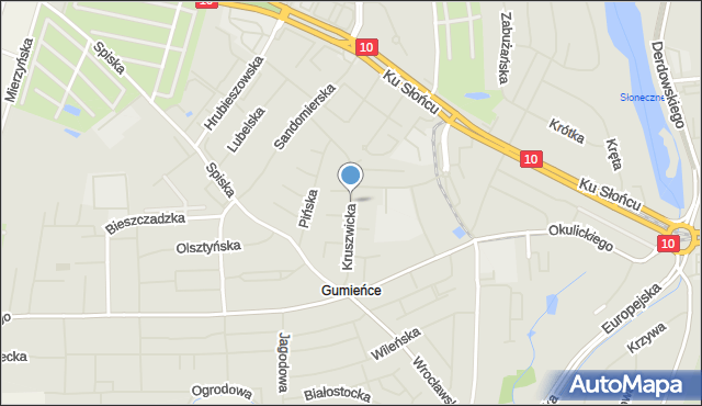 Szczecin, Kruszwicka, mapa Szczecina