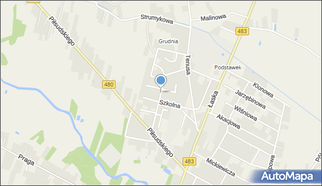 Szczerców, Króla Kazimierza Wielkiego, mapa Szczerców