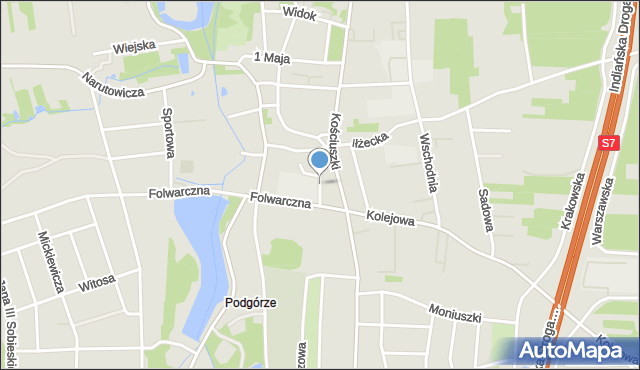 Szydłowiec, Kręta, mapa Szydłowiec